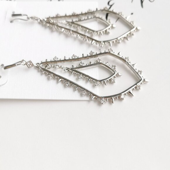 Kendra Scott Alice Silver Drop Earrings - Picture 2 of 2